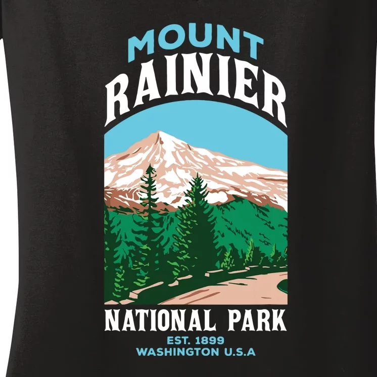 Mount Rainier Us National Park Washington Gift Women's V-Neck T-Shirt