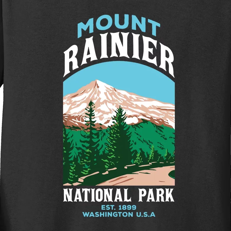 Mount Rainier Us National Park Washington Gift Kids Long Sleeve Shirt