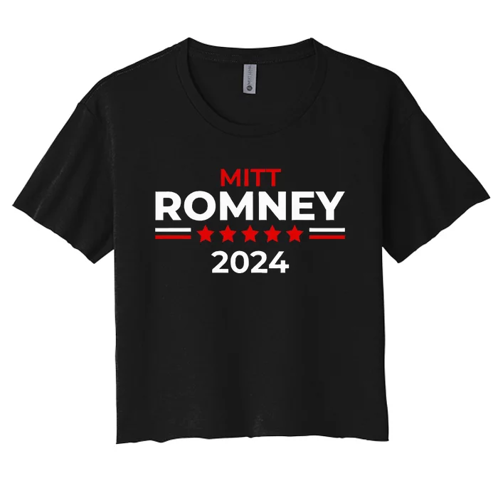 Mitt Romney Utah Senator Republican For President 2024 Women's Crop Top Tee