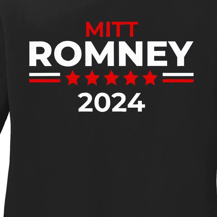 Mitt Romney Utah Senator Republican For President 2024 Ladies Long Sleeve Shirt