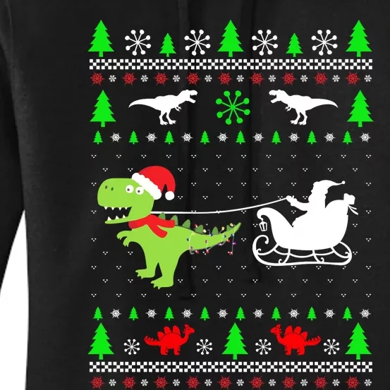 Merry Rexmas Ugly Sweater Christmas Gifts Dinosaur Lover Women's Pullover Hoodie