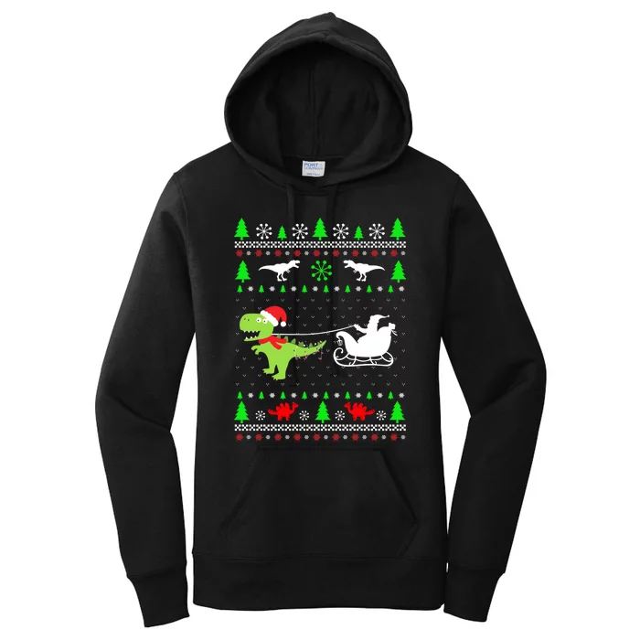 Merry Rexmas Ugly Sweater Christmas Gifts Dinosaur Lover Women's Pullover Hoodie