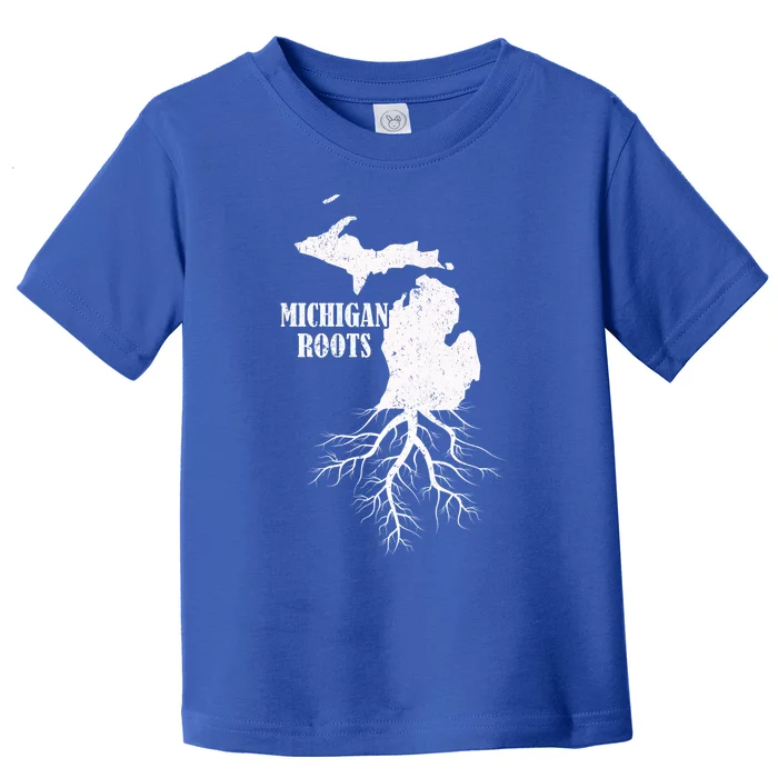 Michigan Roots Vintage Pride State Map Gift Toddler T-Shirt