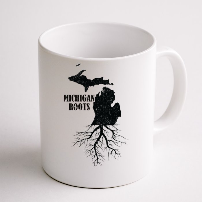 Michigan Roots Vintage Pride State Map Gift Front & Back Coffee Mug