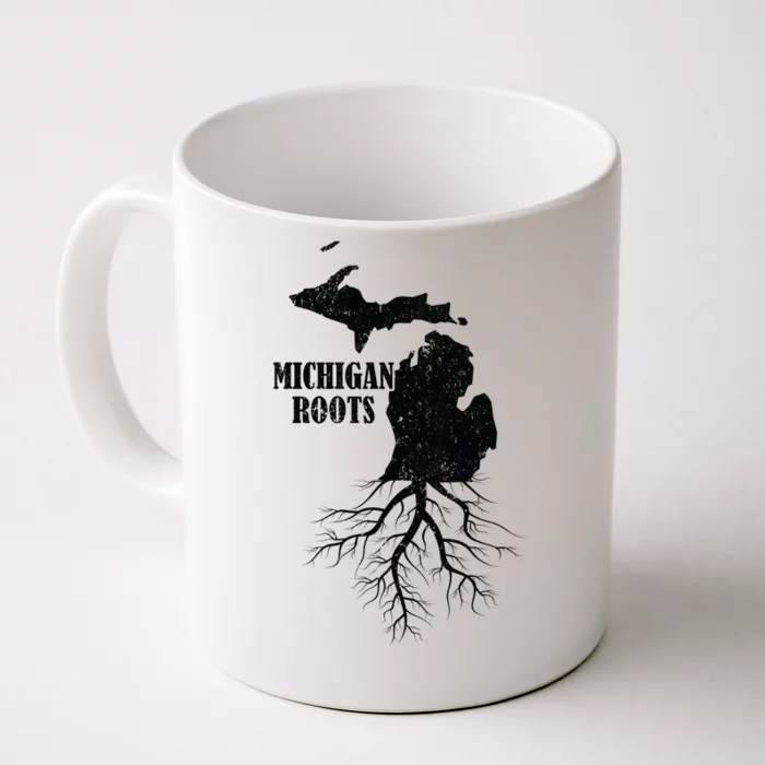 Michigan Roots Vintage Pride State Map Gift Front & Back Coffee Mug