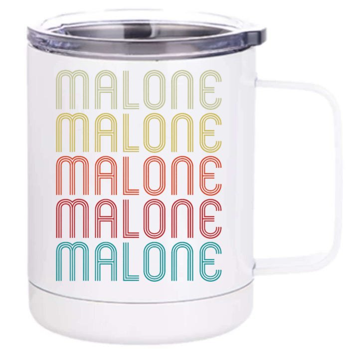 Malone Retro Vintage Style Name Gift Front & Back 12oz Stainless Steel Tumbler Cup