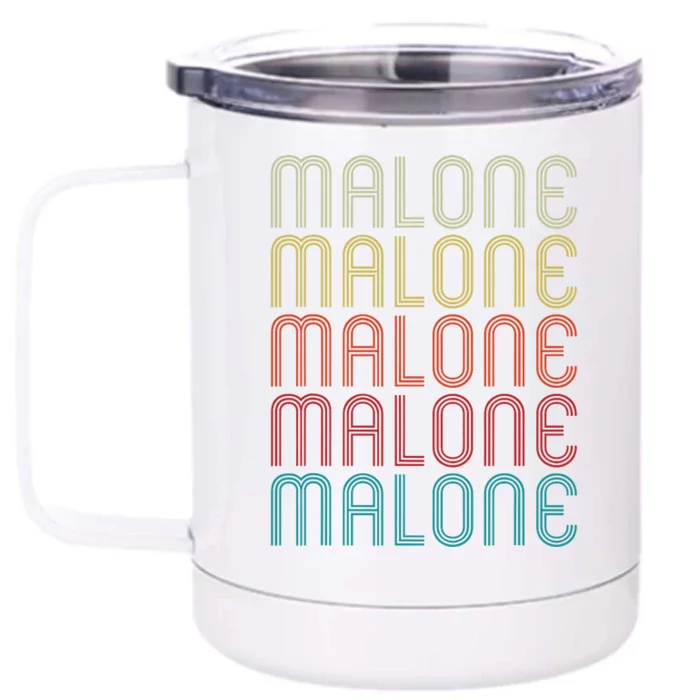 Malone Retro Vintage Style Name Gift Front & Back 12oz Stainless Steel Tumbler Cup