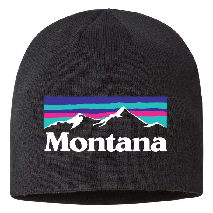 Montana Retro Vintage Mountain Outdoors State Graphic 8 1/2in Sustainable Knit Beanie