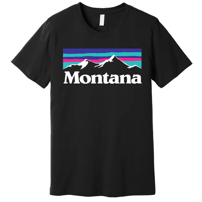 Montana Retro Vintage Mountain Outdoors State Graphic Premium T-Shirt