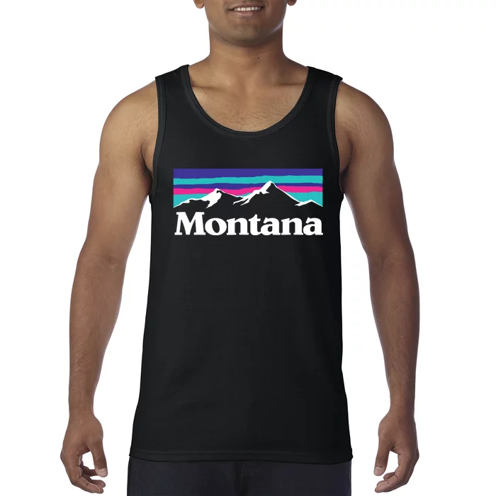 Montana Retro Vintage Mountain Outdoors State Graphic Tank Top