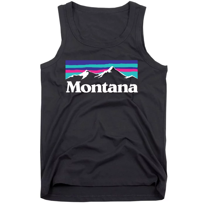 Montana Retro Vintage Mountain Outdoors State Graphic Tank Top