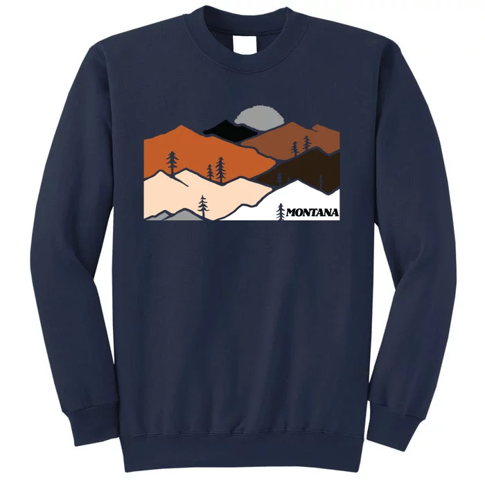 Montana Retro Vintage Mountain Outdoors State Graphic Sweatshirt