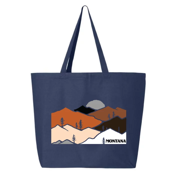 Montana Retro Vintage Mountain Outdoors State Graphic 25L Jumbo Tote