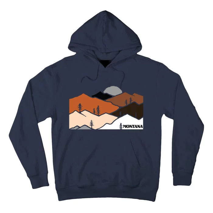 Montana Retro Vintage Mountain Outdoors State Graphic Tall Hoodie