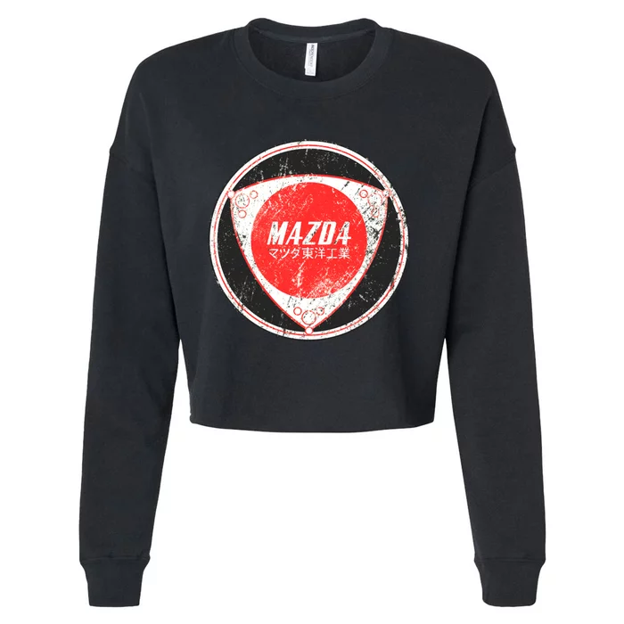 Mazda Rotary Vintage Logo Cropped Pullover Crew