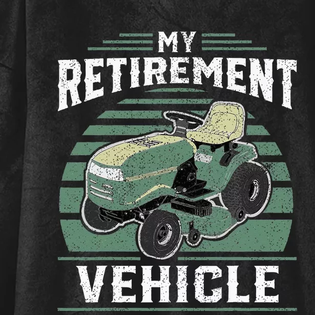 My Retirement Vehicle Funny Riding Lawn Mower Retro Dad Gift Hooded Wearable Blanket