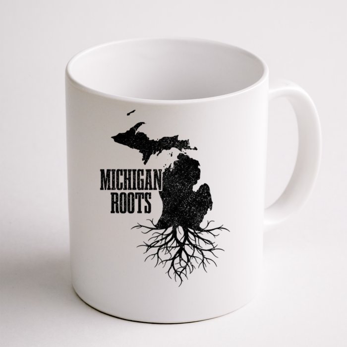 Michigan Roots Vintage Pride State Map Gift Front & Back Coffee Mug