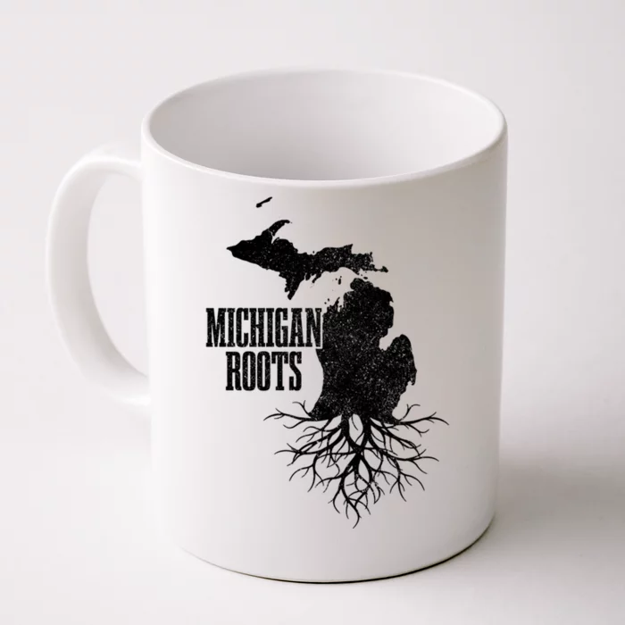 Michigan Roots Vintage Pride State Map Gift Front & Back Coffee Mug