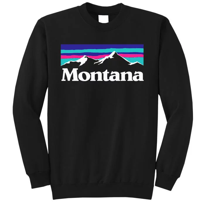 Montana Retro Vintage Mountain Outdoors State Tall Sweatshirt