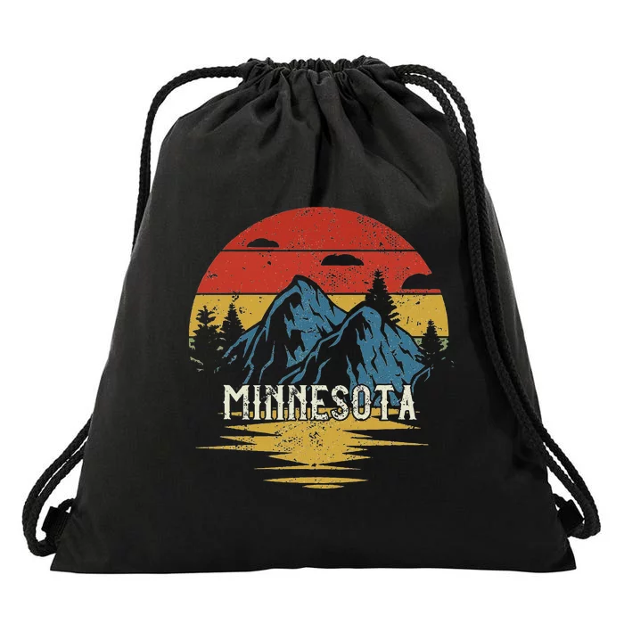 Minnesota Retro Vintage Drawstring Bag