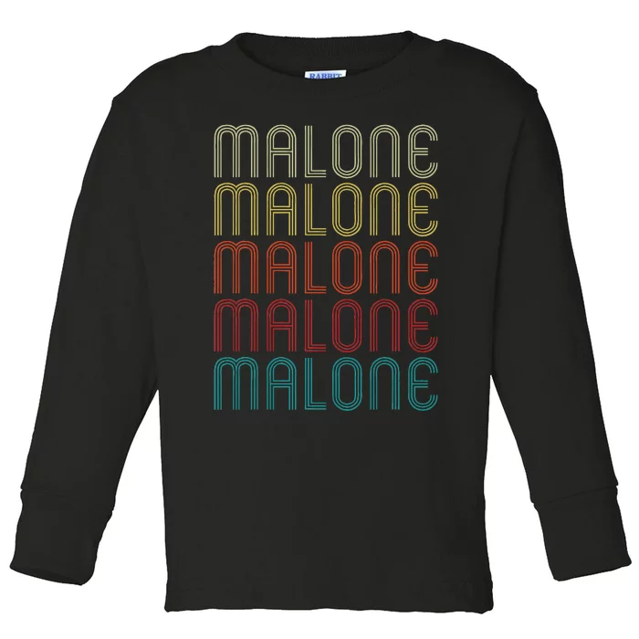 Malone Retro Vintage Style Name Gift Toddler Long Sleeve Shirt