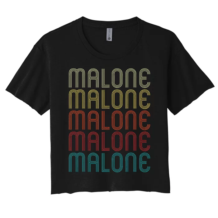 Malone Retro Vintage Style Name Gift Women's Crop Top Tee