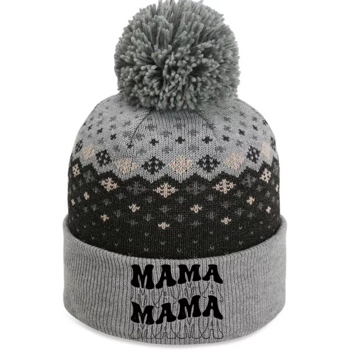 Mama Retro Vintage Cute Gift The Baniff Cuffed Pom Beanie