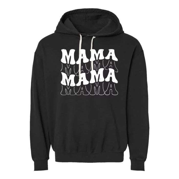 Mama Retro Vintage Cute Gift Garment-Dyed Fleece Hoodie