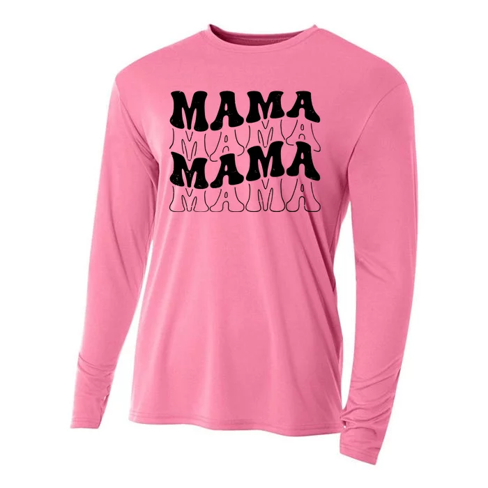 Mama Retro Vintage Cute Gift Cooling Performance Long Sleeve Crew