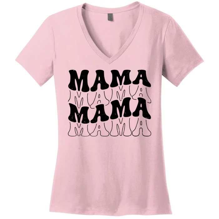 Mama Retro Vintage Cute Gift Women's V-Neck T-Shirt