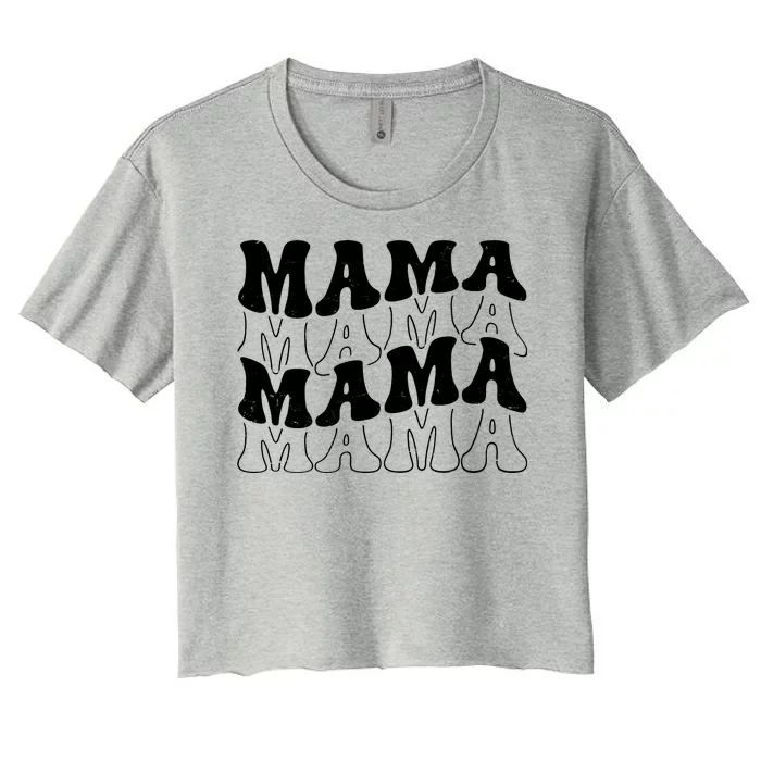 Mama Retro Vintage Cute Gift Women's Crop Top Tee