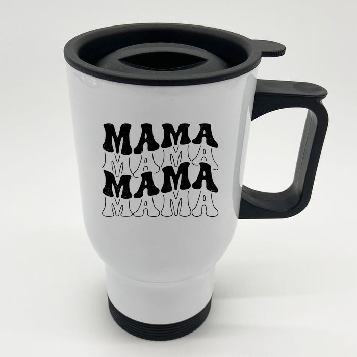 Mama Retro Vintage Cute Gift Front & Back Stainless Steel Travel Mug