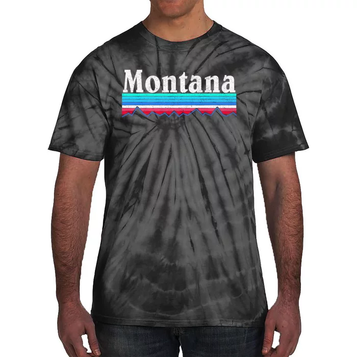 Montana Retro Vintage Outdoors Mountain Graphic Design Tie-Dye T-Shirt