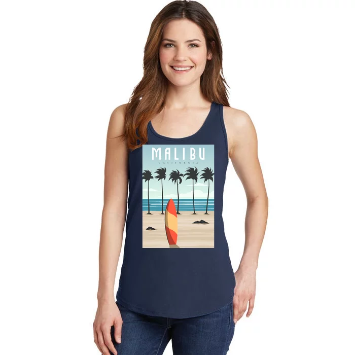 Malibu Retro Vintage Ladies Essential Tank