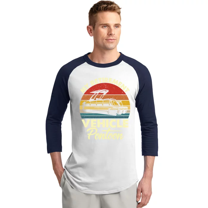 My Retiret Vehicle Pontoon Funny Pontoon Boating Gift Baseball Sleeve Shirt