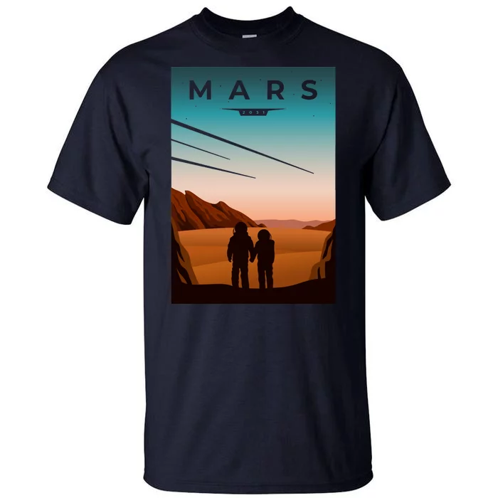 Mars Retro Vintage Poster Tall T-Shirt