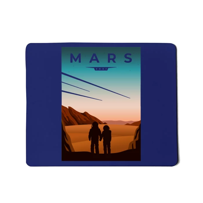 Mars Retro Vintage Poster Mousepad