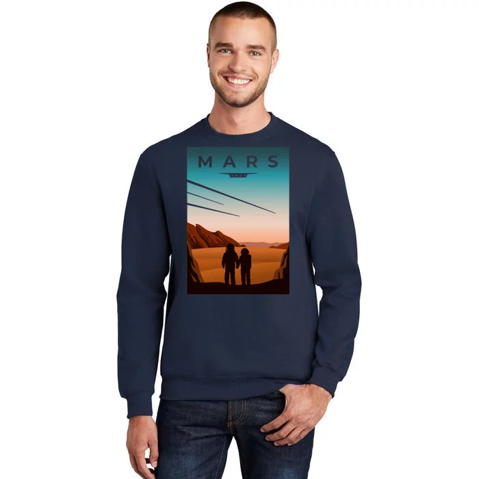 Mars Retro Vintage Poster Tall Sweatshirt