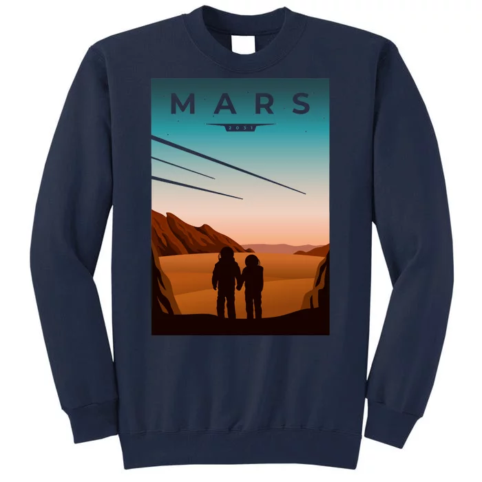 Mars Retro Vintage Poster Tall Sweatshirt