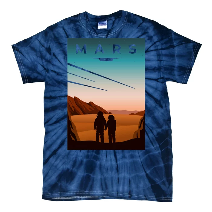 Mars Retro Vintage Poster Tie-Dye T-Shirt