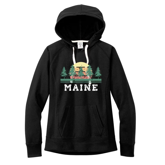 Maines Retro Vintage Gift Women Women's Fleece Hoodie