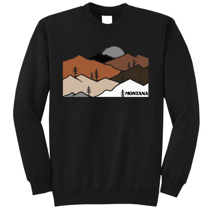 Montana Retro Vintage Mountain Outdoors State Graphic Sweatshirt