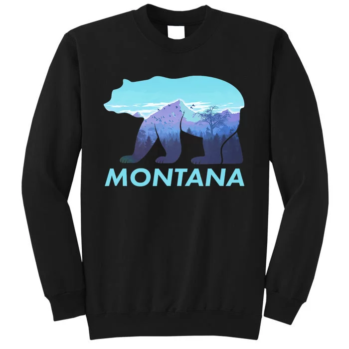 Montana Retro Vintage Outdoors Mountain Graphic Design Sweatshirt