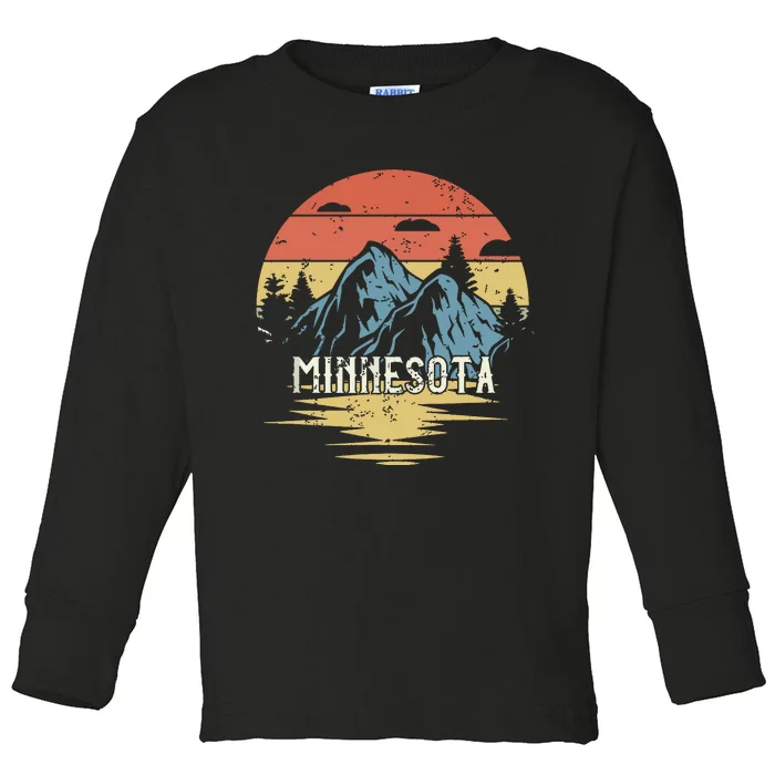 Minnesota Retro Vintage Toddler Long Sleeve Shirt