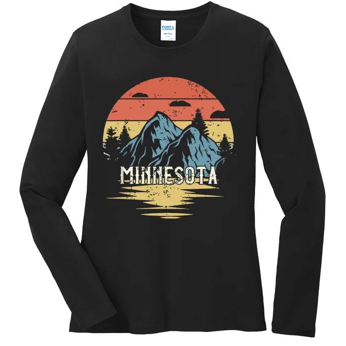 Minnesota Retro Vintage Ladies Long Sleeve Shirt