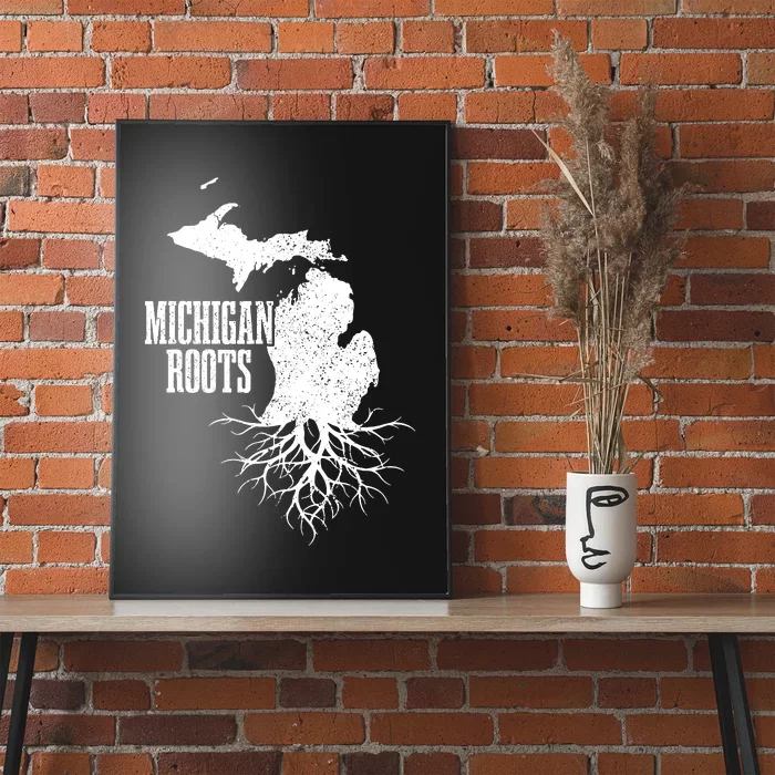 Michigan Roots Vintage Pride State Map Gift Poster