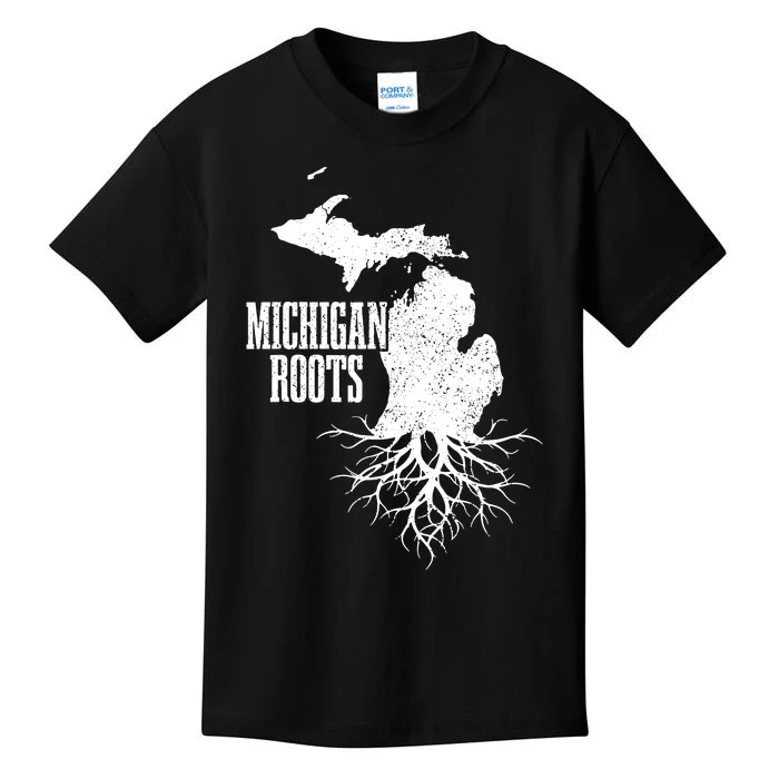 Michigan Roots Vintage Pride State Map Gift Kids T-Shirt