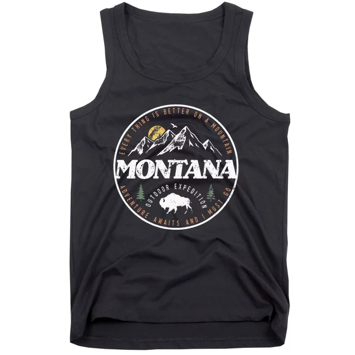 Montana Retro Vintage Mountain Outdoors State Tank Top