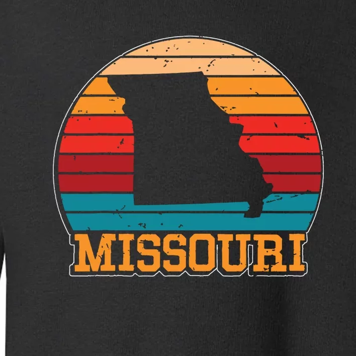 Missouri Retro Vintage Sunset Us State Missouri Silhouette Toddler Sweatshirt