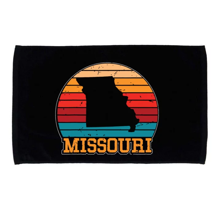 Missouri Retro Vintage Sunset Us State Missouri Silhouette Microfiber Hand Towel